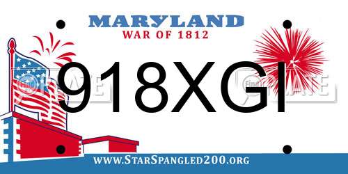 918XGI Maryland License Plate