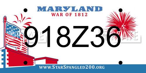 918Z36 Maryland License Plate
