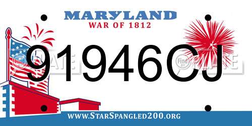 91946CJ Maryland License Plate