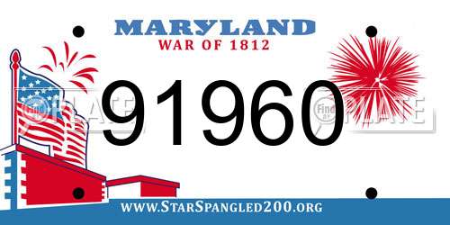 91960 Maryland License Plate