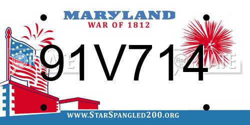91V714 Maryland License Plate