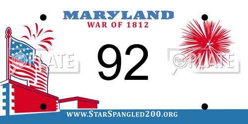 92 Maryland License Plate