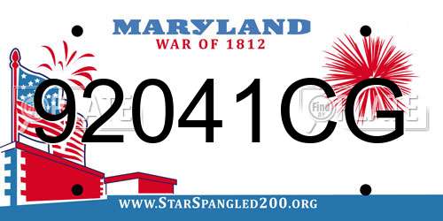92041CG Maryland License Plate
