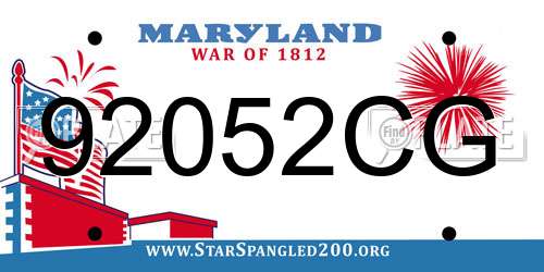 92052CG Maryland License Plate