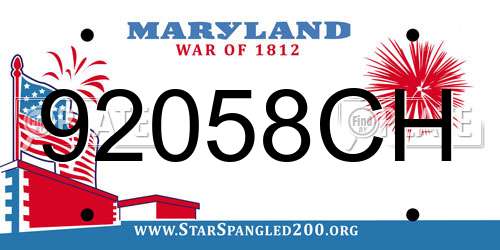 92058CH Maryland License Plate