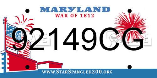 92149CG Maryland License Plate