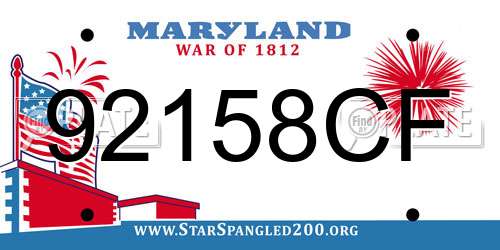 92158CF Maryland License Plate