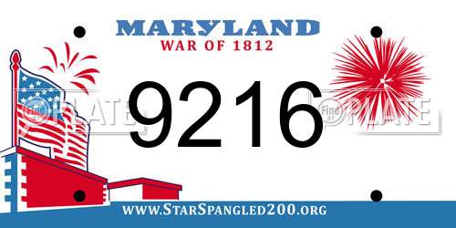 9216 Maryland License Plate