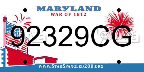 92329CG Maryland License Plate
