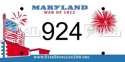 924 Maryland License Plate