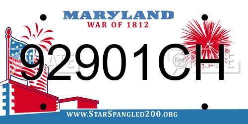 92901CH Maryland License Plate