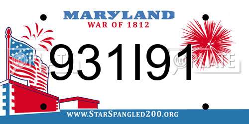 931I91 Maryland License Plate