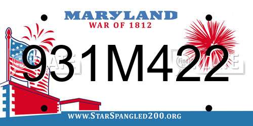 931M422 Maryland License Plate