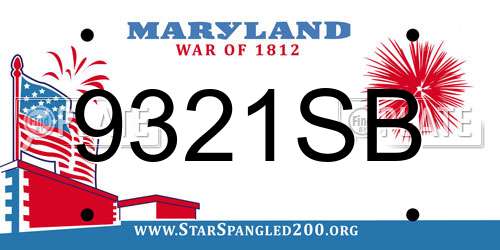 9321SB Maryland License Plate