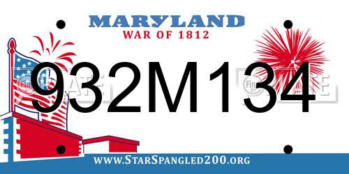 932M134 Maryland License Plate