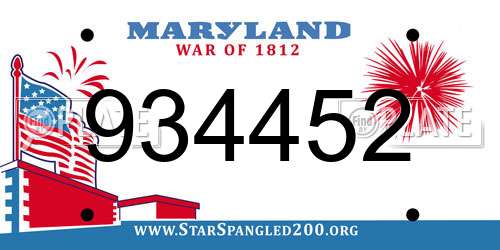 934452 Maryland License Plate