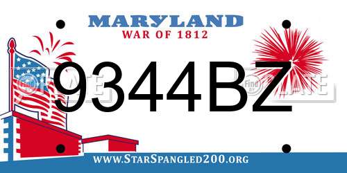 9344BZ Maryland License Plate