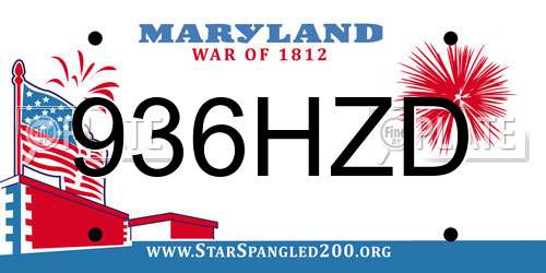 936HZD Maryland License Plate