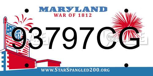 93797CG Maryland License Plate