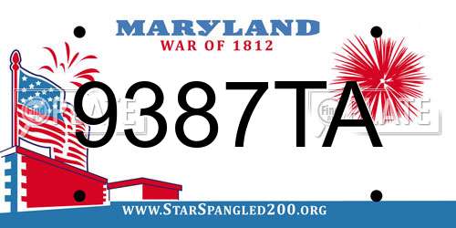 9387TA Maryland License Plate