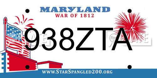 938ZTA Maryland License Plate