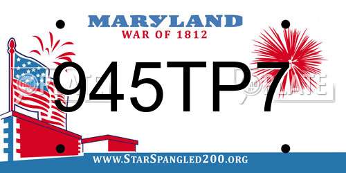 945TP7 Maryland License Plate