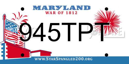 945TPT Maryland License Plate