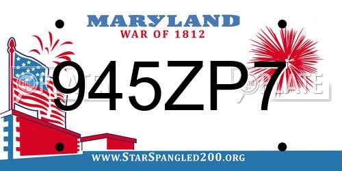 945ZP7 Maryland License Plate