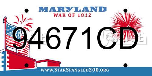 94671CD Maryland License Plate