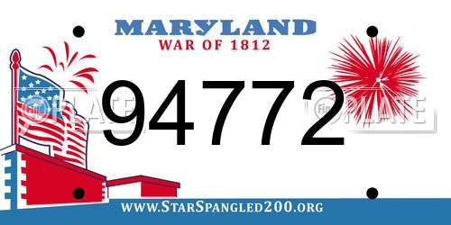 94772 Maryland License Plate