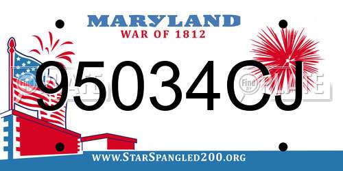 95034CJ Maryland License Plate