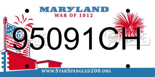 95091CH Maryland License Plate