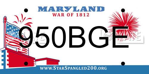 950BGE Maryland License Plate