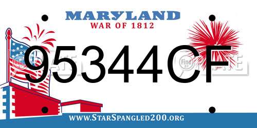 95344CF Maryland License Plate