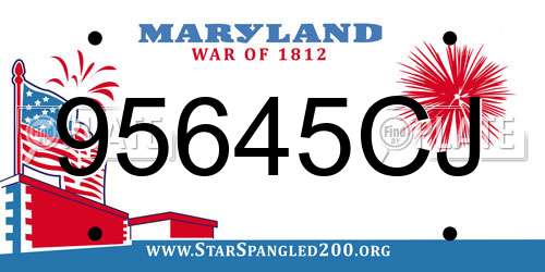 95645CJ Maryland License Plate