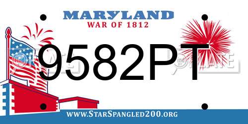 9582PT Maryland License Plate