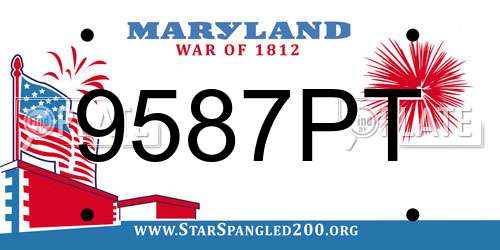 9587PT Maryland License Plate