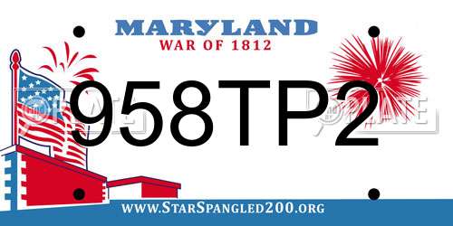 958TP2 Maryland License Plate