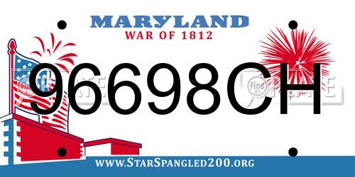 96698CH Maryland License Plate