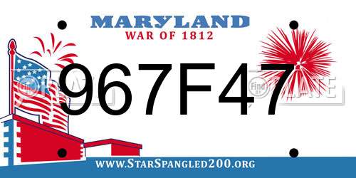 967F47 Maryland License Plate