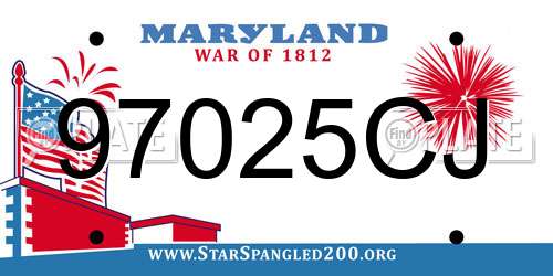 97025CJ Maryland License Plate