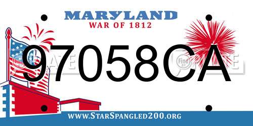 97058CA Maryland License Plate