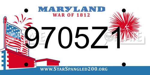 9705Z1 Maryland License Plate