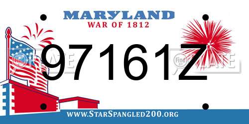 97161Z Maryland License Plate