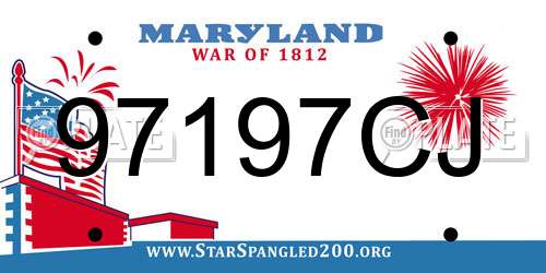 97197CJ Maryland License Plate
