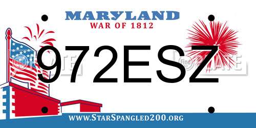 972ESZ Maryland License Plate