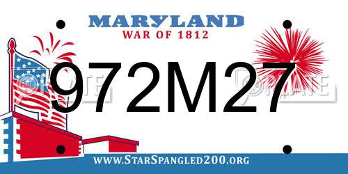 972M27 Maryland License Plate