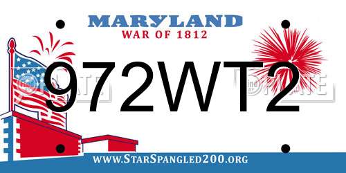 972WT2 Maryland License Plate