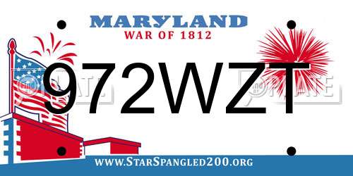 972WZT Maryland License Plate