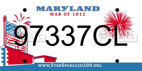97337CL Maryland License Plate